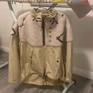 KAPITAL 60/40 Cross x Beniwaren Pattern Fleece anorak Ecru SIZE3 **Final Drop